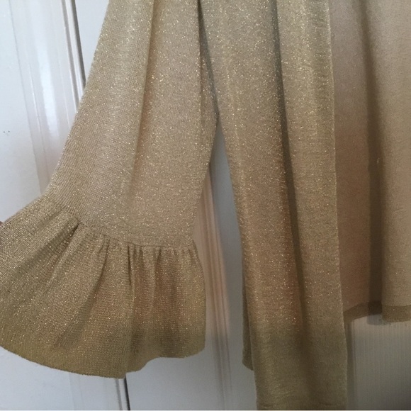 NWOT Valorie Stevens Women’s Gold Sparkle Medium Weight Topper - Picture 4 of 7